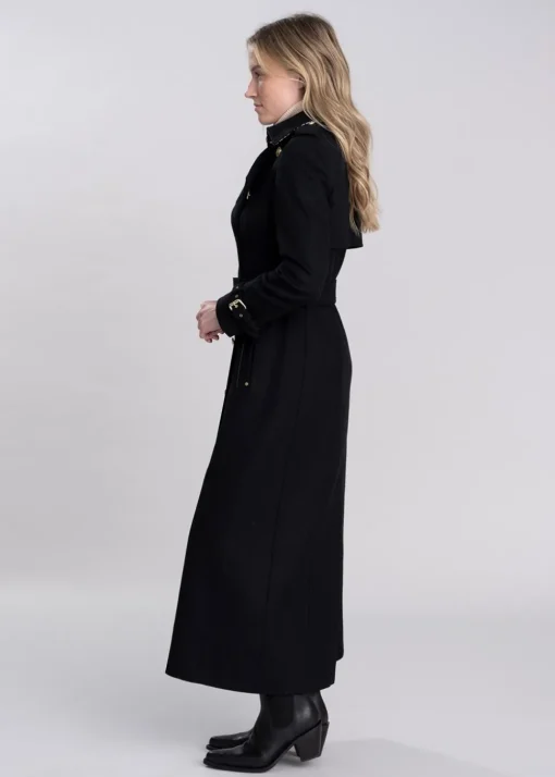Marlborough Trench Coat Full Length - Soft Black