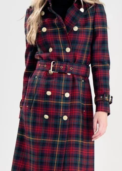 Marlborough Trench Coat Full Length - Logan Tartan