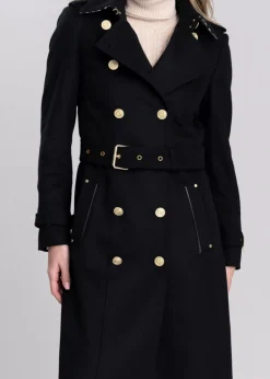 Marlborough Trench Coat Full Length - Soft Black
