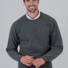 Melrose 2 Ply Cashmere Crew Neck - Derby Grey