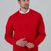 Melrose 2 Ply Cashmere Crew Neck - Cardinal Red