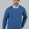 Melrose 2 Ply Cashmere Crew Neck - Lapis