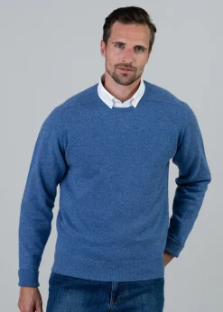 Melrose 2 Ply Cashmere Crew Neck - Lapis