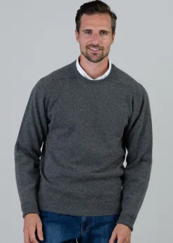 Melrose 2 Ply Cashmere Crew Neck - Derby Grey