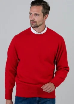 Melrose 2 Ply Cashmere Crew Neck - Cardinal Red