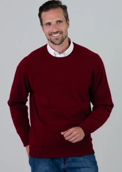 Melrose 2 Ply Cashmere Crew Neck - Bordeaux