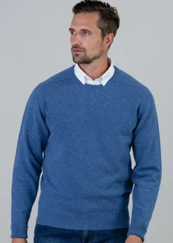 Melrose 2 Ply Cashmere Crew Neck - Lapis