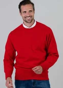 Melrose 2 Ply Cashmere Crew Neck - Cardinal Red