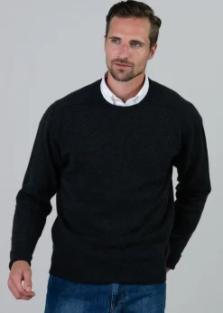 Melrose 2 Ply Cashmere Crew Neck - Charcoal