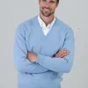 Melrose 2 Ply Cashmere V-Neck - Hyacinth