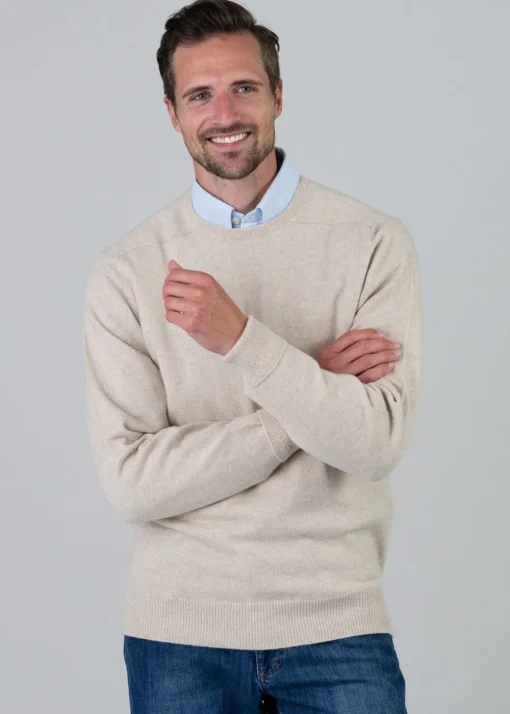 Melrose 2 Ply Cashmere V-Neck - Linen