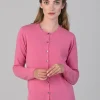 Millie Cashmere High Button Cardigan - Starlet