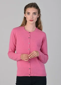 Millie Cashmere High Button Cardigan - Starlet