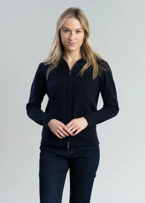 Millie Cashmere Hoodie - Navy