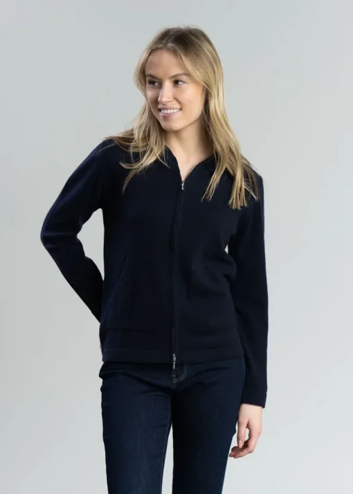 Millie Cashmere Hoodie - Navy