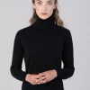 Millie Cashmere Roll Collar - Black