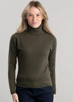 Millie Cashmere Roll Collar - Loden Mix