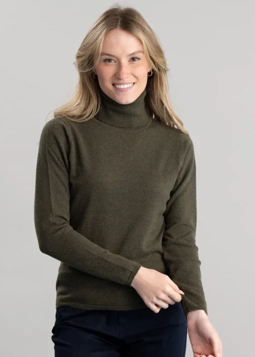Millie Cashmere Roll Collar - Loden Mix