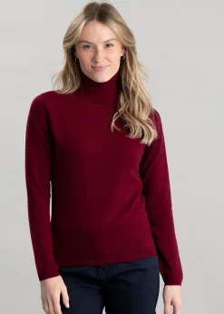 Millie Cashmere Roll Collar - Claret