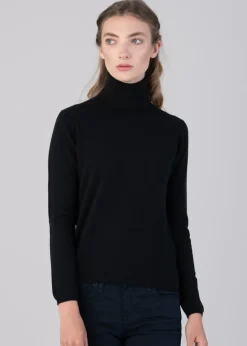 Millie Cashmere Roll Collar - Black