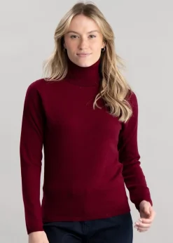 Millie Cashmere Roll Collar - Claret