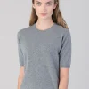 Millie Cashmere Short Sleeve Crew - Flannel