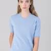 Millie Cashmere Short Sleeve Crew - Hyacinth
