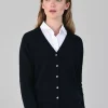 Millie Cashmere Vee Cardigan - Navy