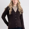Millie Cashmere Vee Cardigan - Ebony