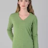 Millie Cashmere Vee Neck - Foliage