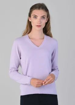 Millie Cashmere Vee Neck - Freesia