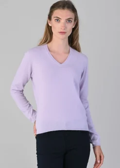 Millie Cashmere Vee Neck - Freesia