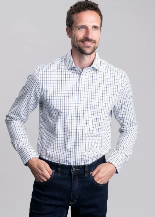 Milton Tailored Shirt - Vintage Navy and Imperial Blue
