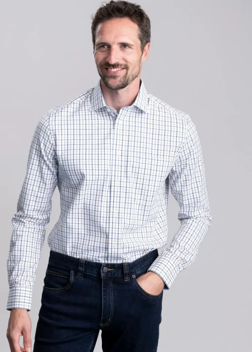 Milton Tailored Shirt - Vintage Navy and Imperial Blue