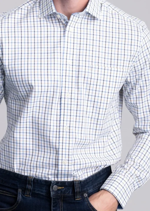 Milton Tailored Shirt - Vintage Navy and Imperial Blue