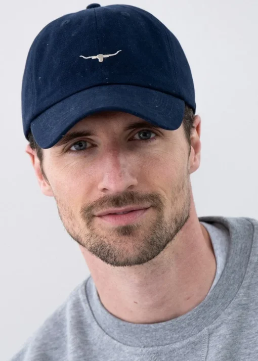 Mini Longhorn Cap - Navy and Bone