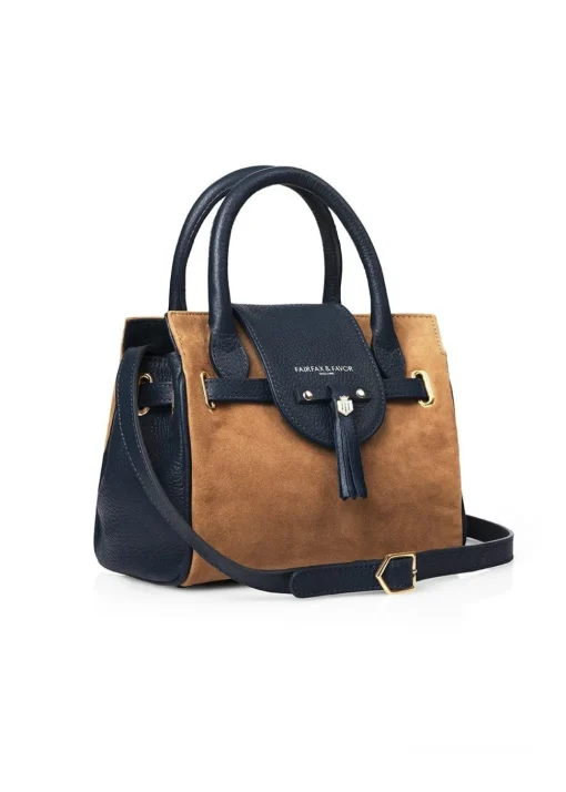 Mini Windsor Handbag - Tan and Navy
