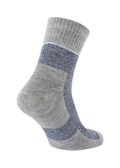 Morston Solo QuickDry Ankle Socks - Blue, Grey Marl and Cream