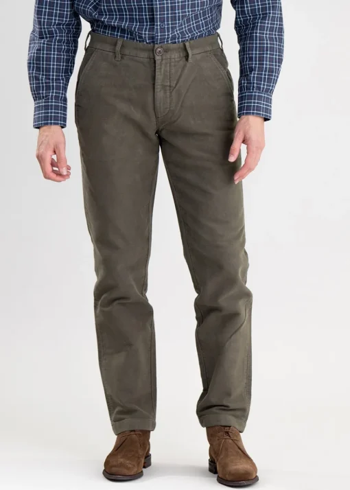 Neuston Moleskin Trousers - Dark Olive