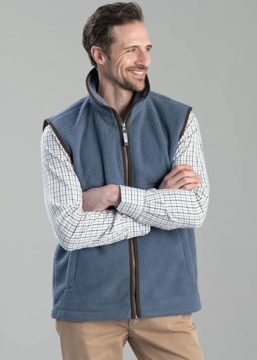 Oakham Retro Fleece Gilet - Vintage Navy