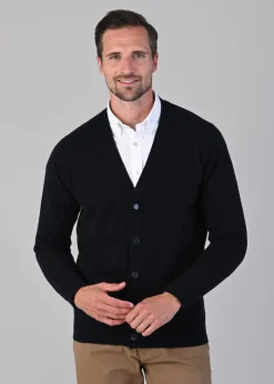 Oxton 1 Ply Cashmere Cardigan - Dark Navy