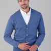 Oxton 1 Ply Cashmere Cardigan - Lapis