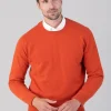 Oxton 1 Ply Cashmere Crew Neck - Furnace