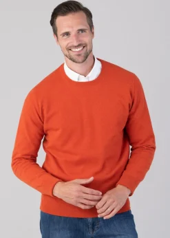 Oxton 1 Ply Cashmere Crew Neck - Furnace