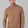 Oxton 1 Ply Cashmere Roll Neck - Savannah