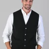 Oxton 1 Ply Cashmere Waistcoat - Charcoal