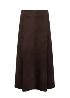 Panel Suede Skirt - Brown