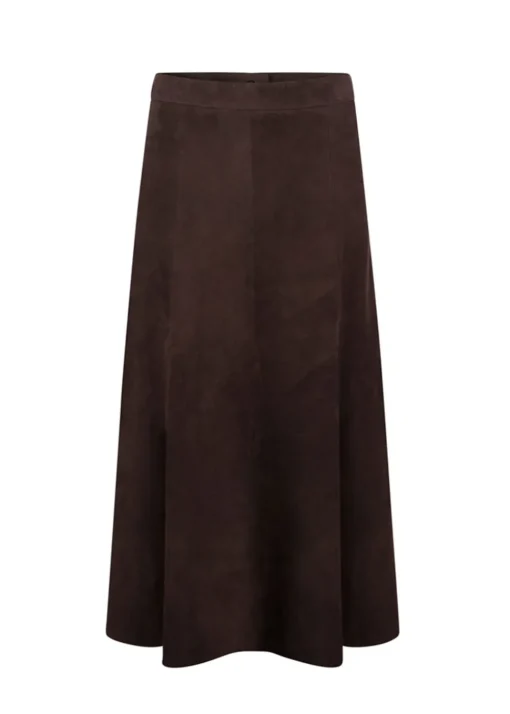 Panel Suede Skirt - Brown