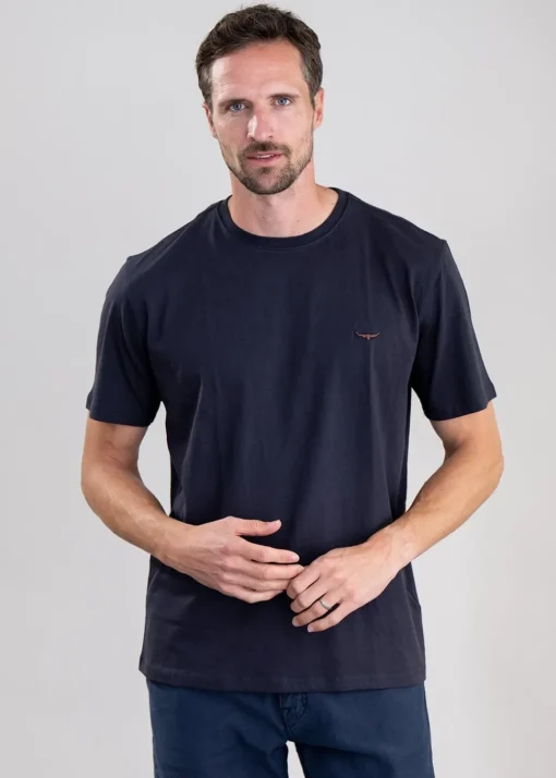 Parson T-Shirt - Navy and Chestnut