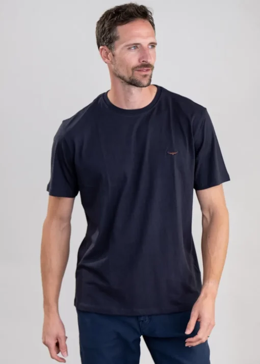 Parson T-Shirt - Navy and Chestnut